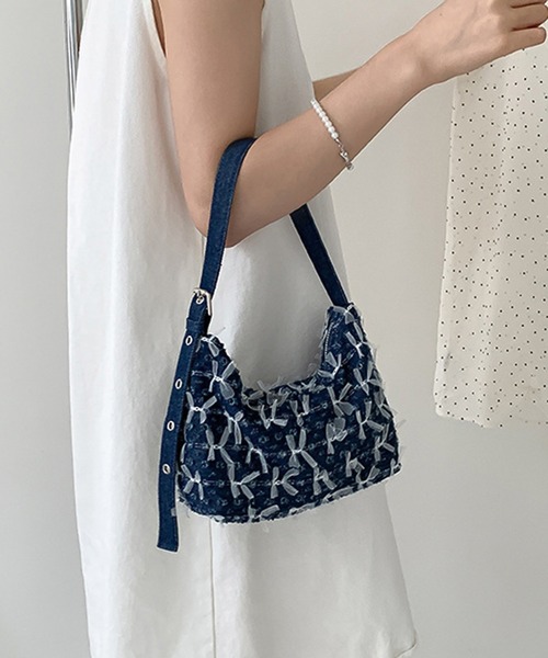 LAFFMO（ラフモ）の「チュールデニムショルダーバッグ（ショルダーバッグ・レディース・ライトブルー/ブルー/ダークブルー・F）」の3枚目の写真