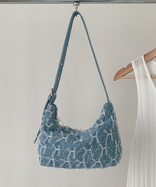 LAFFMO（ラフモ）の「チュールデニムショルダーバッグ（ショルダーバッグ・レディース・ライトブルー/ブルー/ダークブルー・F）」の18枚目の写真