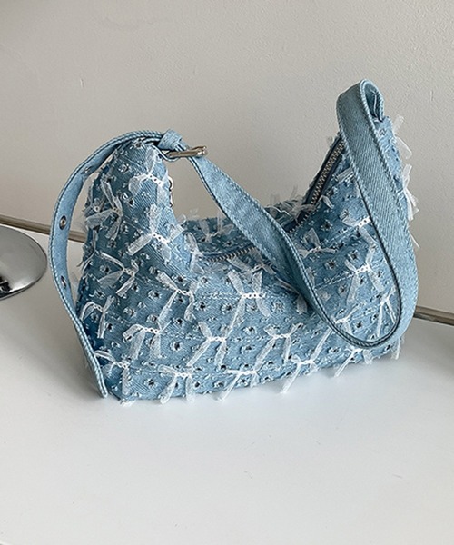 LAFFMO（ラフモ）の「チュールデニムショルダーバッグ（ショルダーバッグ・レディース・ライトブルー/ブルー/ダークブルー・F）」の17枚目の写真