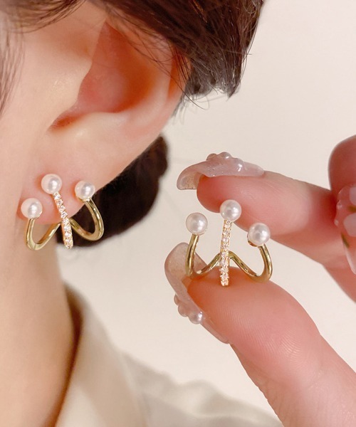 Miniministore(ミニミニストア)の「ピアス フェイクパール レディース結婚式(ピアス(両耳用)・レディース・ゴールド・FREE)」の1枚目の写真