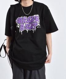 【MODISH GAZE】7.4スーパーヘビーオンス発泡プリントグラフィックプリントTシャツ BREAK BEAT(CP)