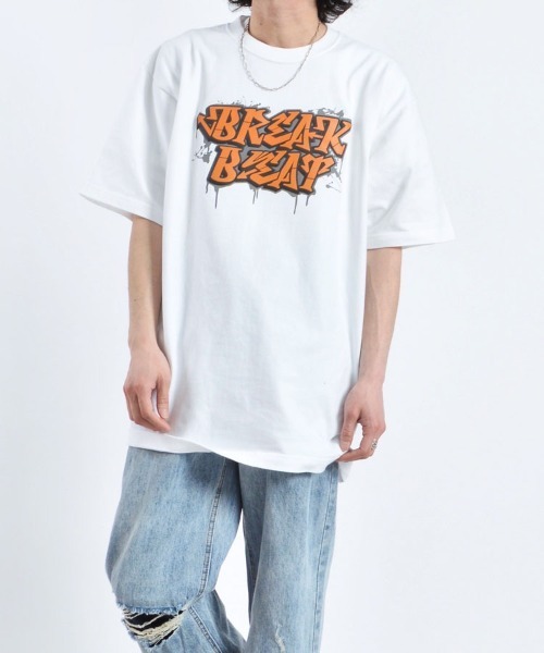 MODISH GAZE(モディシュガゼ)の「【MODISH GAZE】7.4スーパーヘビーオンス発泡プリントグラフィックプリントTシャツ BREAK BEAT(CP)(Tシャツ/カットソー・レディース・ホワイト/ブラック/ライトブルー・XL/L/M)」の7枚目の写真