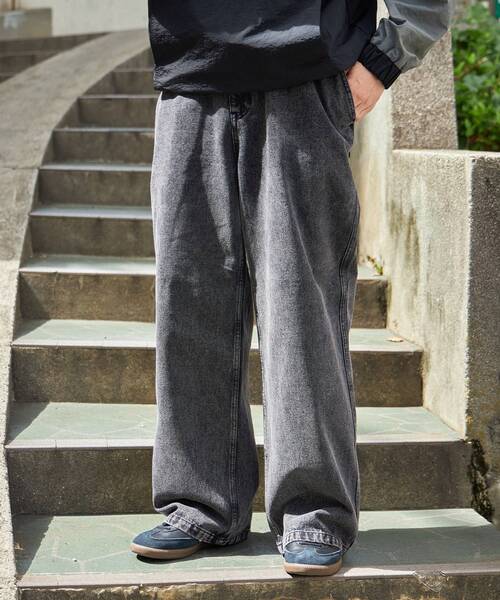 FFEIN(フェイン)の「【FFEIN(フェイン)】ワイドストレートデニムパンツ / シンプル ノームコア 綺麗目 セットアップ シティガール シティボーイ(デニムパンツ・メンズ・ブラウン/ネイビー/チャコール・SMALL/MEDIUM/LARGE)」の4枚目の写真