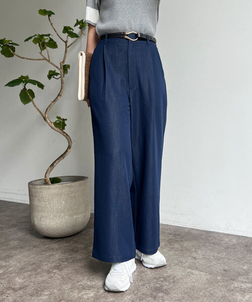 Chez toi（シェトワ）の「ストレッチデニムパンツ（デニムパンツ・レディース・インディゴブルー/サックスブルー・FREE）」の2枚目の写真