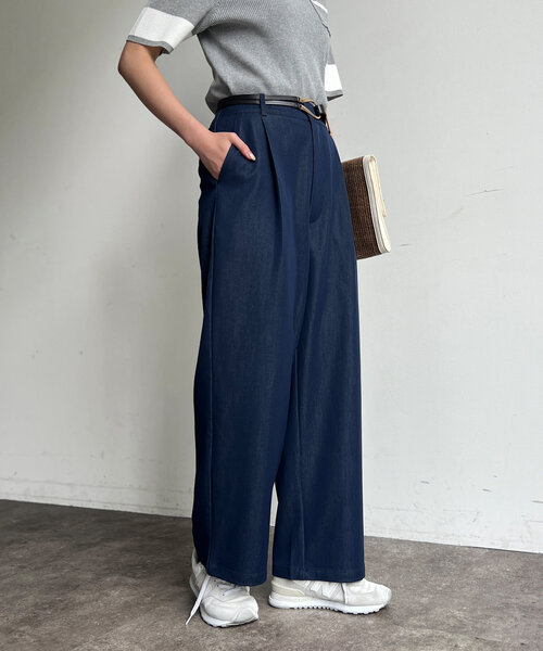 Chez toi（シェトワ）の「ストレッチデニムパンツ（デニムパンツ・レディース・インディゴブルー/サックスブルー・FREE）」の8枚目の写真