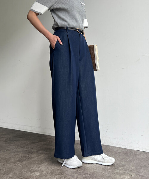 Chez toi（シェトワ）の「ストレッチデニムパンツ（デニムパンツ・レディース・インディゴブルー/サックスブルー・FREE）」の7枚目の写真