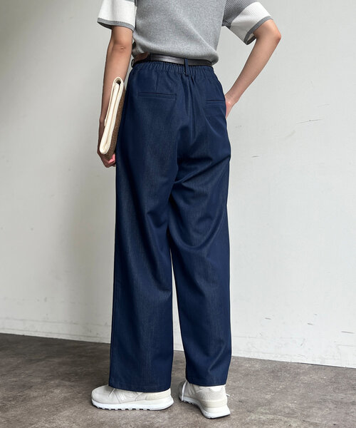 Chez toi（シェトワ）の「ストレッチデニムパンツ（デニムパンツ・レディース・インディゴブルー/サックスブルー・FREE）」の4枚目の写真