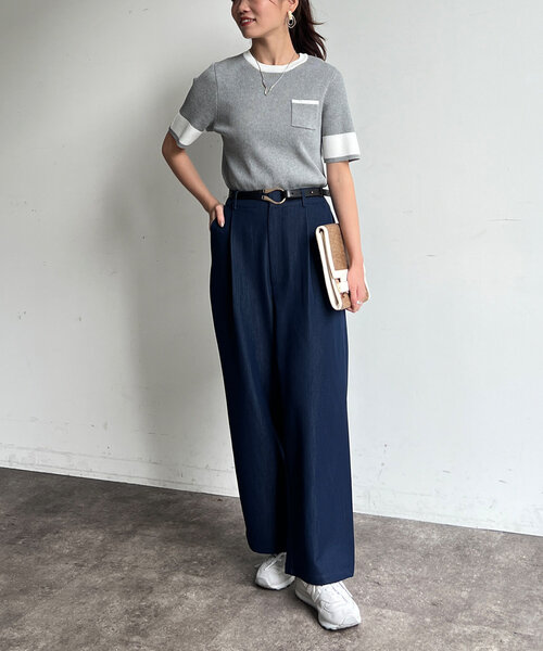 Chez toi（シェトワ）の「ストレッチデニムパンツ（デニムパンツ・レディース・インディゴブルー/サックスブルー・FREE）」の3枚目の写真