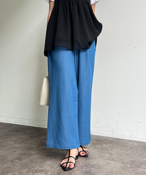 Chez toi（シェトワ）の「ストレッチデニムパンツ（デニムパンツ・レディース・インディゴブルー/サックスブルー・FREE）」の18枚目の写真