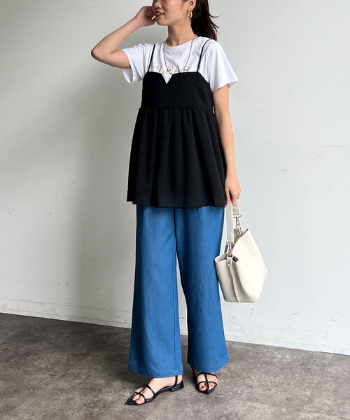 Chez toi（シェトワ）の「ストレッチデニムパンツ（デニムパンツ・レディース・インディゴブルー/サックスブルー・FREE）」の12枚目の写真