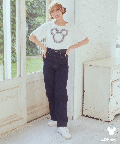 Disney(ディズニー)の「ミッキー/フリルアートTシャツ(Tシャツ/カットソー・レディース・ライトピンク/ライトグレー・FREE)」の2枚目の写真