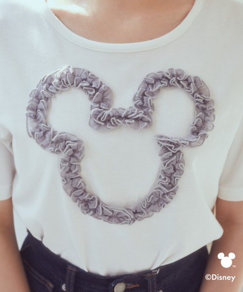 Disney(ディズニー)の「ミッキー/フリルアートTシャツ(Tシャツ/カットソー・レディース・ライトピンク/ライトグレー・FREE)」の8枚目の写真