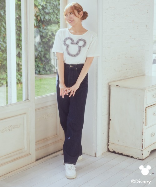Disney(ディズニー)の「ミッキー/フリルアートTシャツ(Tシャツ/カットソー・レディース・ライトピンク/ライトグレー・FREE)」の10枚目の写真