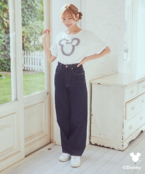 Disney(ディズニー)の「ミッキー/フリルアートTシャツ(Tシャツ/カットソー・レディース・ライトピンク/ライトグレー・FREE)」の11枚目の写真