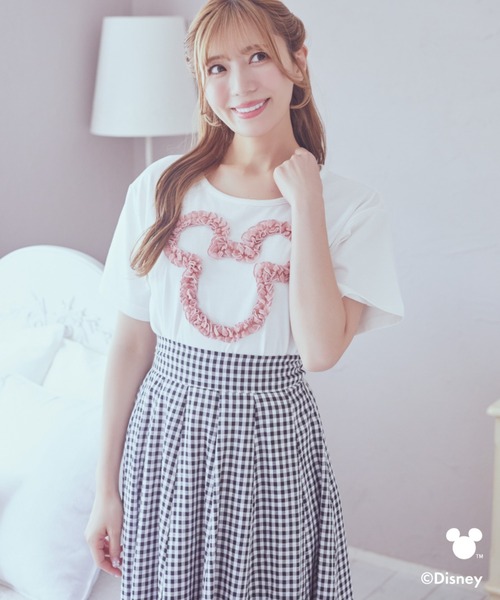 Disney(ディズニー)の「ミッキー/フリルアートTシャツ(Tシャツ/カットソー・レディース・ライトピンク/ライトグレー・FREE)」の13枚目の写真