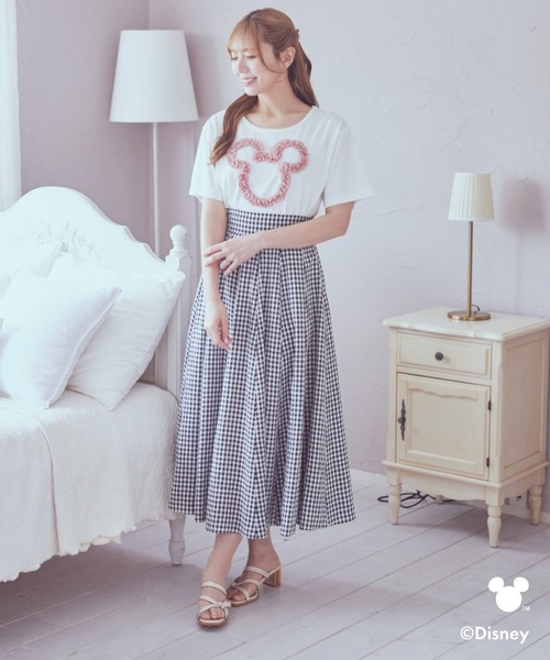 Disney(ディズニー)の「ミッキー/フリルアートTシャツ(Tシャツ/カットソー・レディース・ライトピンク/ライトグレー・FREE)」の17枚目の写真
