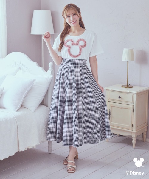 Disney(ディズニー)の「ミッキー/フリルアートTシャツ(Tシャツ/カットソー・レディース・ライトピンク/ライトグレー・FREE)」の18枚目の写真