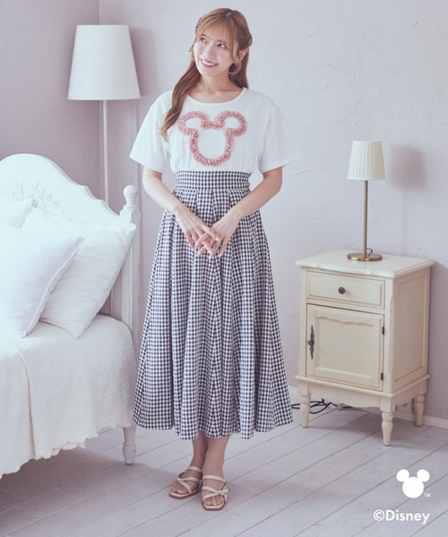Disney(ディズニー)の「ミッキー/フリルアートTシャツ(Tシャツ/カットソー・レディース・ライトピンク/ライトグレー・FREE)」の19枚目の写真