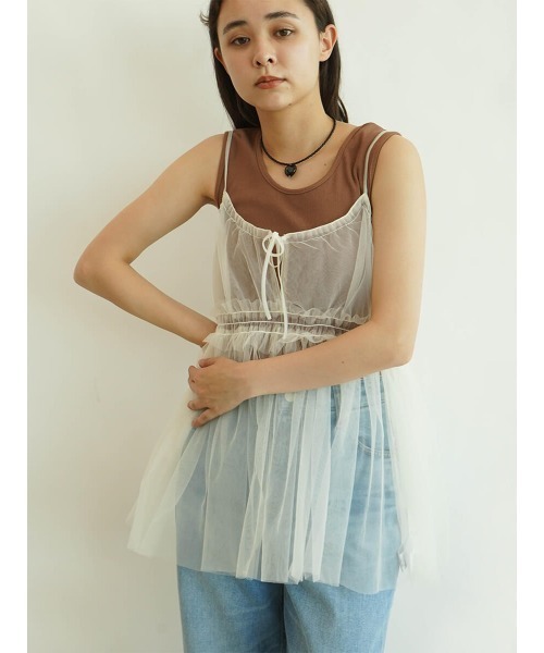 FIKA.（フィーカ）の「Ribbon tulle bustier（その他トップス）」 - WEAR