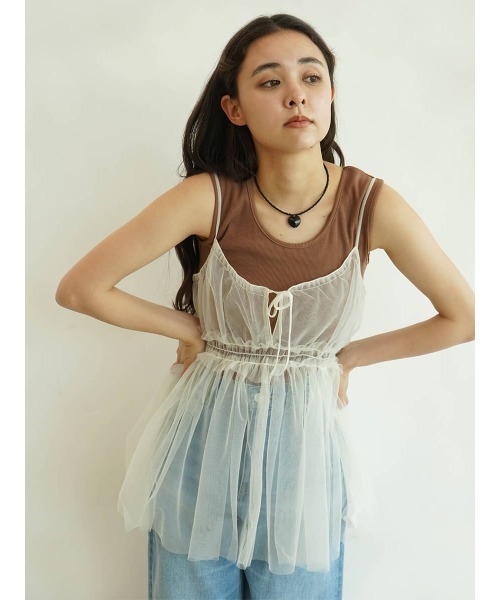 épine♡lace tulle bustier lace tulle bustier epine White 【公式通販】