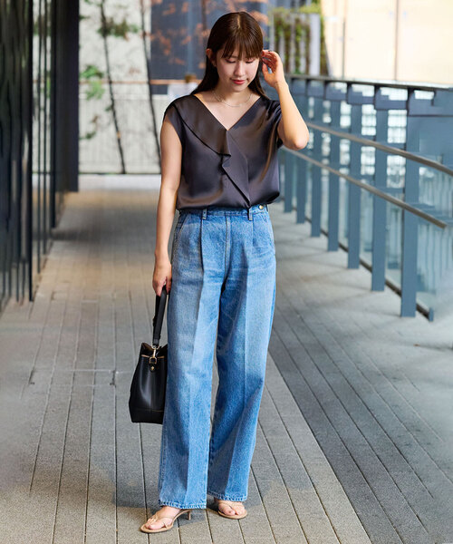 Noble（ノーブル）の「《追加》ドレープサテン2WAYブラウス