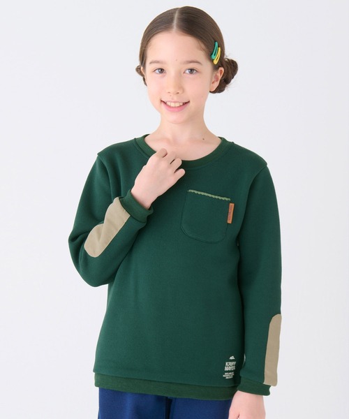 KRIFF MAYER Kid's Collection(クリフメイヤーキッズコレクション)の「【ふんわりスウェット】ふっくら裏起毛クルー(スウェット・キッズ・レンガ/グリーン/ネイビー/グレー/ブラック・120/130/140/150/160/170)」の3枚目の写真