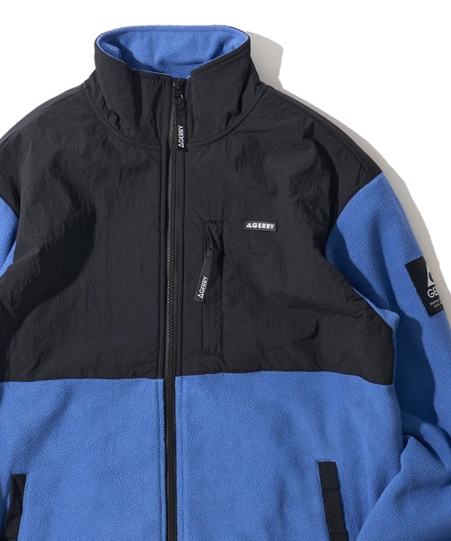 GERRY(ジェリー)の「【GERRY】ナイロン切替え スタンドカラーフリースジャケット(ブルゾン・メンズ・オートミール/ブラック/アイボリー/グレー/ブルー/パープル・MEDIUM/LARGE/X-LARGE)」の1枚目の写真