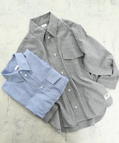 jeans-b（ジーンズベー）の「Jeans-b/ジーンズベー ストライプワイドシャツ（シャツ/ブラウス・キッズ・ブルー/ブラック・130cm/140cm/150cm/160cm/120cm）」の17枚目の写真