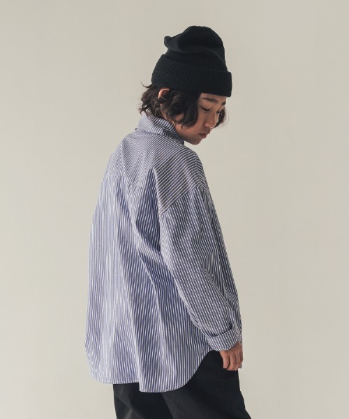 jeans-b（ジーンズベー）の「Jeans-b/ジーンズベー ストライプワイドシャツ（シャツ/ブラウス・キッズ・ブルー/ブラック・130cm/140cm/150cm/160cm/120cm）」の10枚目の写真