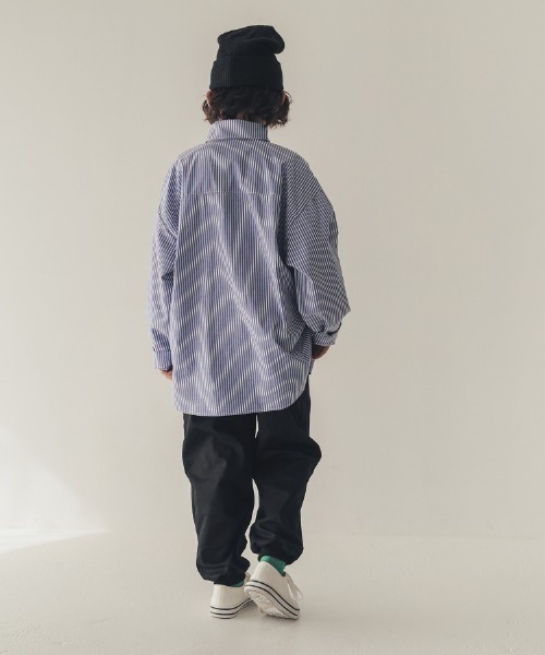 jeans-b（ジーンズベー）の「Jeans-b/ジーンズベー ストライプワイドシャツ（シャツ/ブラウス・キッズ・ブルー/ブラック・130cm/140cm/150cm/160cm/120cm）」の12枚目の写真