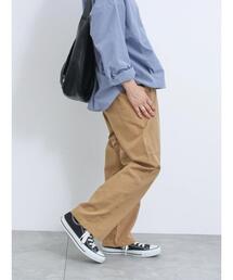 Samansa Mos2 blue | 【イージーケア】リネン混イージーパンツ(その他パンツ)