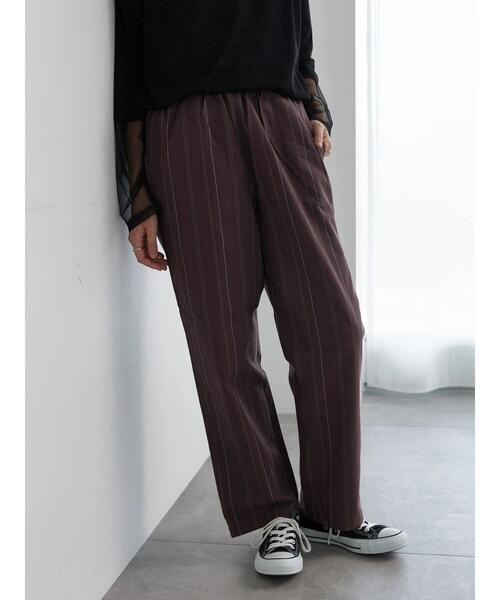 Samansa Mos2 blue（サマンサモスモスブルー）の「【イージーケア】リネン混イージーパンツ（その他パンツ・レディース・ブラック/グリーン/ブラウン/ネイビー/ベージュ・F）」の3枚目の写真