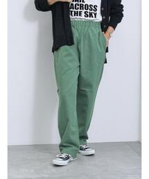 Samansa Mos2 blue | 【イージーケア】リネン混イージーパンツ(その他パンツ)