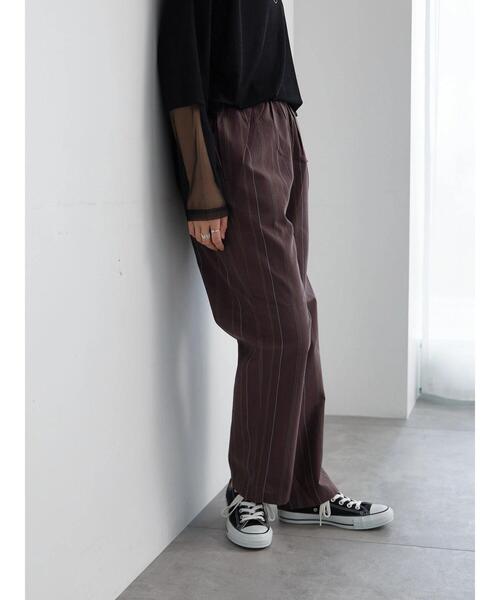 Samansa Mos2 blue（サマンサモスモスブルー）の「【イージーケア】リネン混イージーパンツ（その他パンツ・レディース・ブラック/グリーン/ブラウン/ネイビー/ベージュ・F）」の21枚目の写真