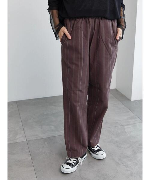 Samansa Mos2 blue（サマンサモスモスブルー）の「【イージーケア】リネン混イージーパンツ（その他パンツ・レディース・ブラック/グリーン/ブラウン/ネイビー/ベージュ・F）」の20枚目の写真