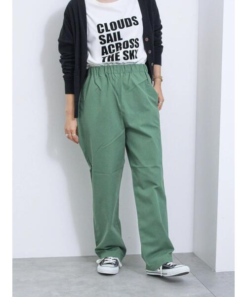 Samansa Mos2 blue（サマンサモスモスブルー）の「【イージーケア】リネン混イージーパンツ（その他パンツ・レディース・ブラック/グリーン/ブラウン/ネイビー/ベージュ・F）」の12枚目の写真