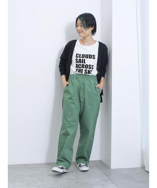 Samansa Mos2 blue（サマンサモスモスブルー）の「【イージーケア】リネン混イージーパンツ（その他パンツ・レディース・ブラック/グリーン/ブラウン/ネイビー/ベージュ・F）」の10枚目の写真