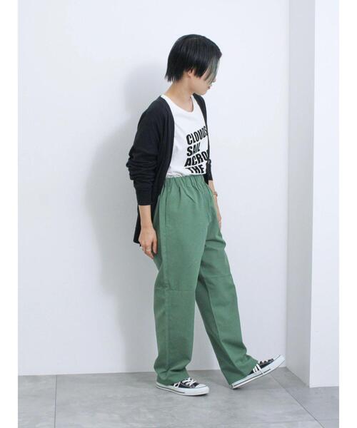 Samansa Mos2 blue（サマンサモスモスブルー）の「【イージーケア】リネン混イージーパンツ（その他パンツ・レディース・ブラック/グリーン/ブラウン/ネイビー/ベージュ・F）」の9枚目の写真