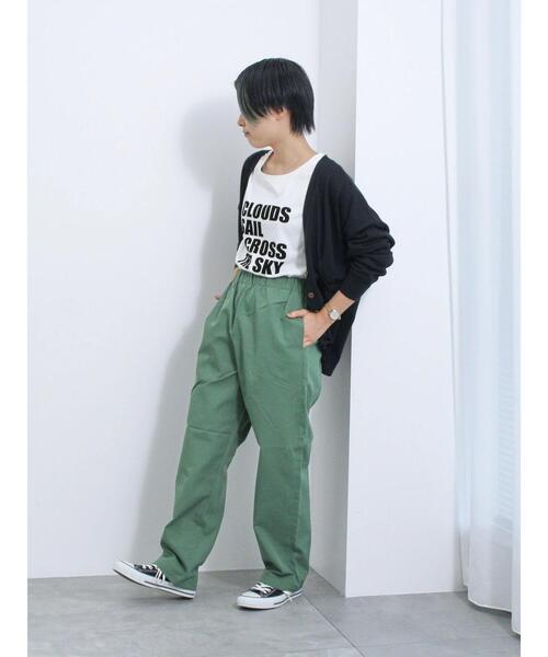 Samansa Mos2 blue（サマンサモスモスブルー）の「【イージーケア】リネン混イージーパンツ（その他パンツ・レディース・ブラック/グリーン/ブラウン/ネイビー/ベージュ・F）」の8枚目の写真