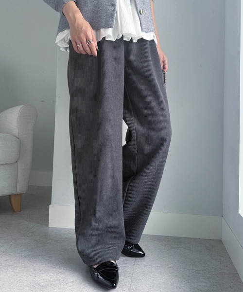 セール】【S-LL展開/新色追加】あったか裏起毛ニットコール2タック