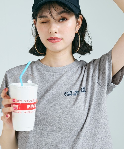 coca（coca）（コカ）の「【WEB限定セール】ワンポイントロゴ レギュラーウェイトTシャツ（Tシャツ/カットソー・レディース・アイボリー/ライトグレー・M/L/S）」の6枚目の写真