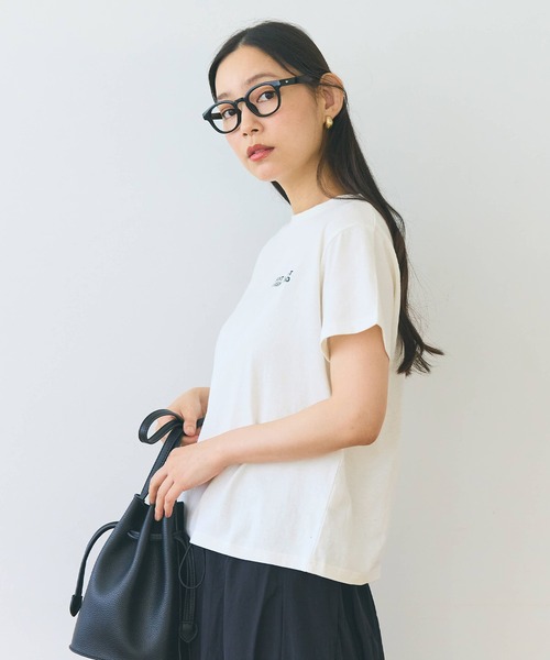 coca（coca）（コカ）の「【WEB限定セール】ワンポイントロゴ レギュラーウェイトTシャツ（Tシャツ/カットソー・レディース・アイボリー/ライトグレー・M/L/S）」の11枚目の写真