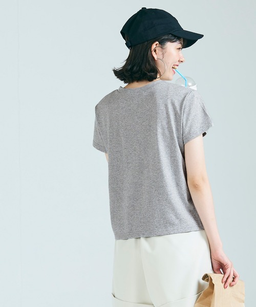coca（coca）（コカ）の「【WEB限定セール】ワンポイントロゴ レギュラーウェイトTシャツ（Tシャツ/カットソー・レディース・アイボリー/ライトグレー・M/L/S）」の8枚目の写真