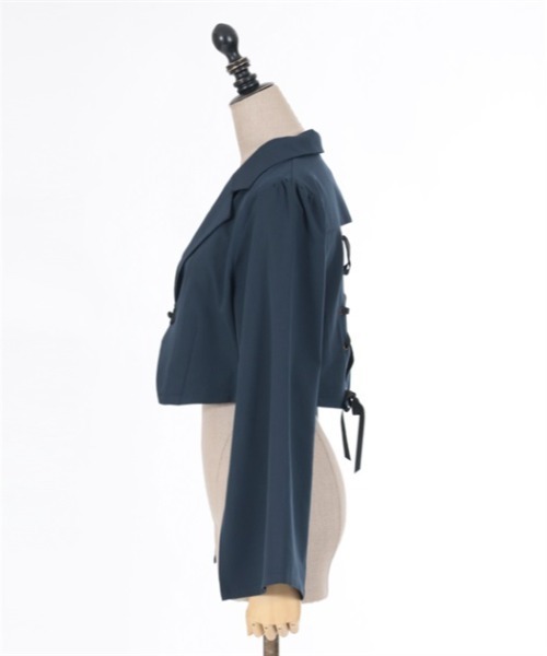 axes femme POETIQUE（アクシーズファムポエティック）の「チャイナボタンショートジャケット（テーラードジャケット・レディース・ネイビー/ブラック/ワイン・MEDIUM）」の15枚目の写真