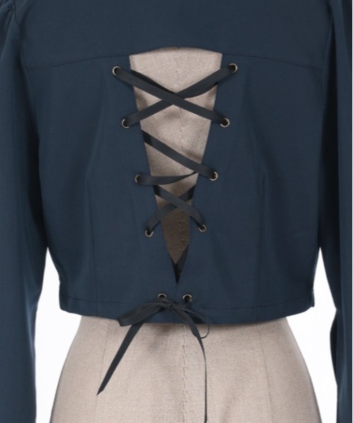 axes femme POETIQUE（アクシーズファムポエティック）の「チャイナボタンショートジャケット（テーラードジャケット・レディース・ネイビー/ブラック/ワイン・MEDIUM）」の19枚目の写真