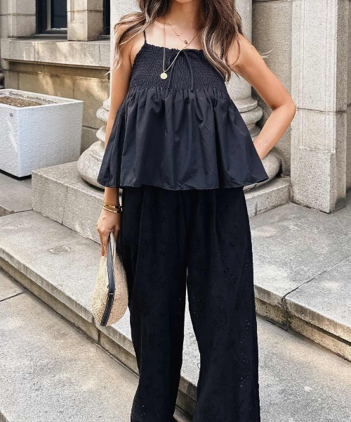 esutoreja(エストレジャ)の「リボンギャザーキャミソール(キャミソール・レディース・ホワイト・FREE)」の3枚目の写真