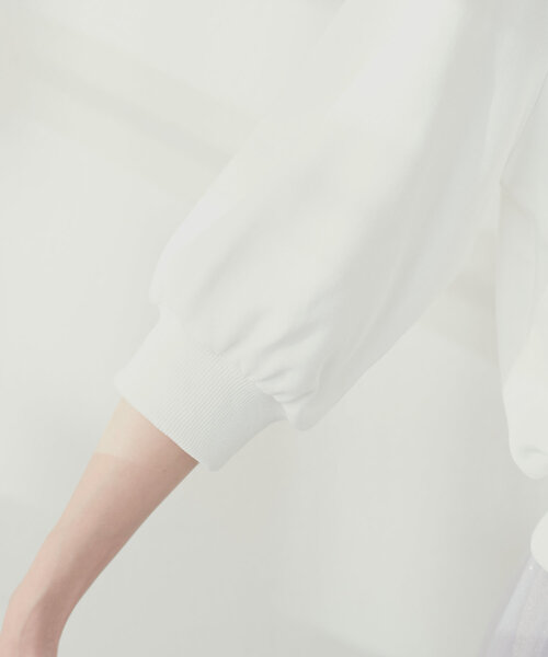 natural couture(ナチュラルクチュール)の「厚盛ワンポイント刺繍ショート裏毛(Tシャツ/カットソー・レディース・オフホワイト/グレー/スミクロ・FREE)」の15枚目の写真