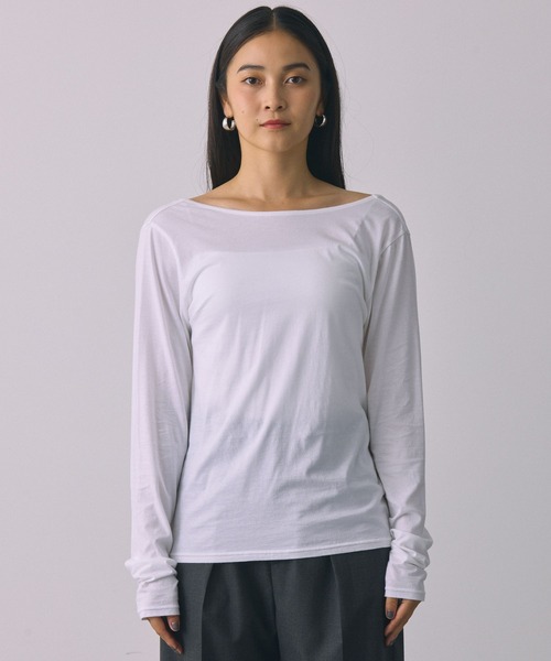 BABYLONE（バビロン）の「コットンハイゲージロンT（Tシャツ/カットソー・レディース・ホワイト/ブラック・フリー）」の15枚目の写真