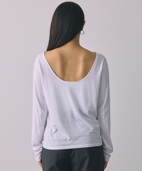 BABYLONE（バビロン）の「コットンハイゲージロンT（Tシャツ/カットソー・レディース・ホワイト/ブラック・フリー）」の13枚目の写真