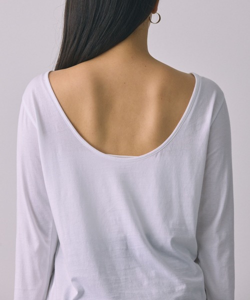 BABYLONE（バビロン）の「コットンハイゲージロンT（Tシャツ/カットソー・レディース・ホワイト/ブラック・フリー）」の12枚目の写真